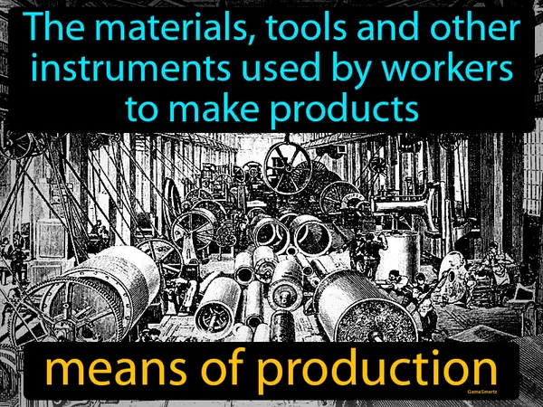 The materials, tools and other instruments used by workers to make products