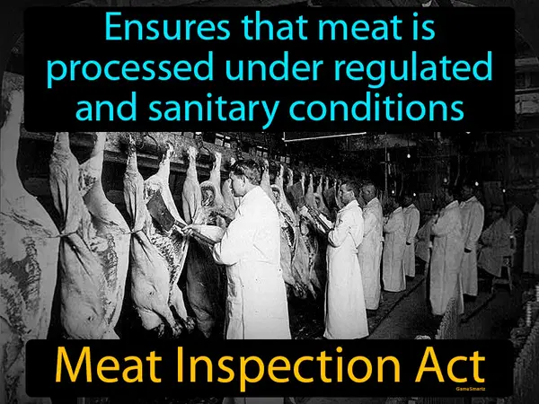 ensures that meat is processed under regulated and sanitary conditions