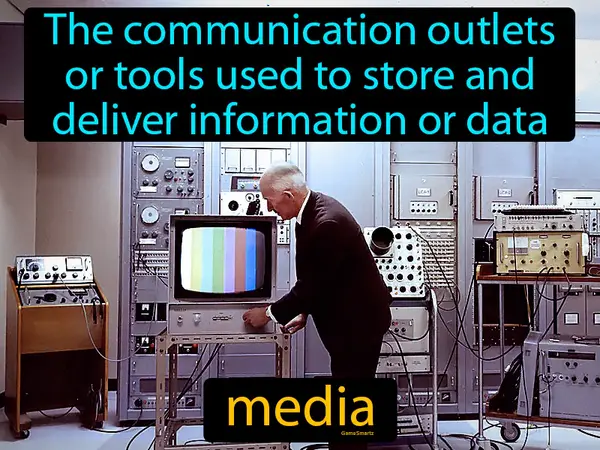 the communication outlets or tools used to store and deliver information or data