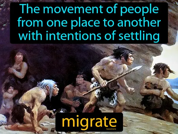 the movement of people from one place to another with intentions of settling