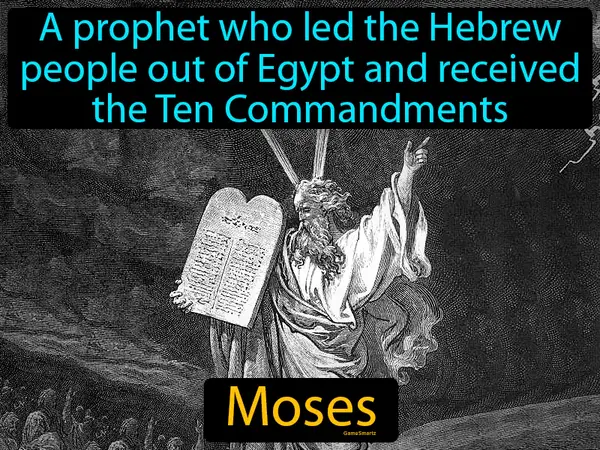 a prophet who led the Hebrew people out of Egypt and received the Ten Commandments