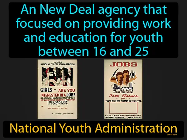 an New Deal agency that focused on providing work and education for youth between 16 and 25