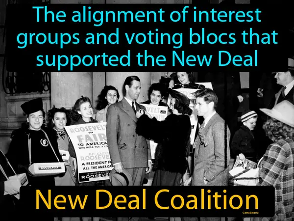 the alignment of interest groups and voting blocs that supported the New Deal