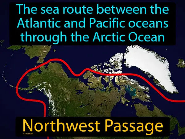 the sea route between the Atlantic and Pacific oceans through the Arctic Ocean