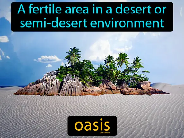 a fertile area in a desert or semi-desert environment