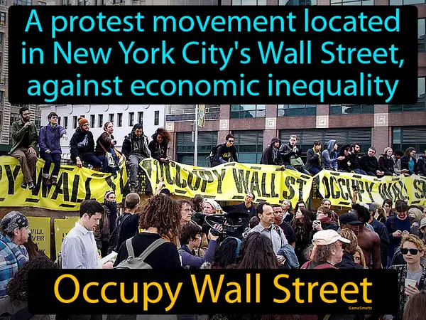 a protest movement located in New York City's Wall Street, against economic inequality