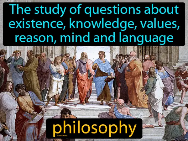 the study of questions about existence, knowledge, values, reason, mind and language