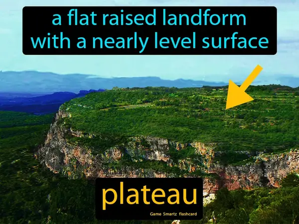 a flat raised landform with a nearly level surface