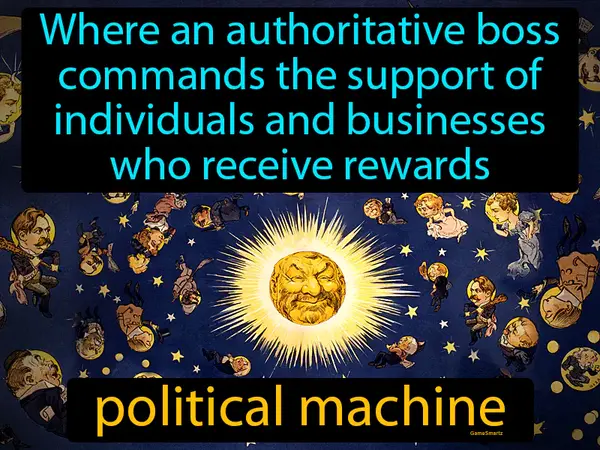 where an authoritative boss commands the support of individuals and businesses who receive rewards