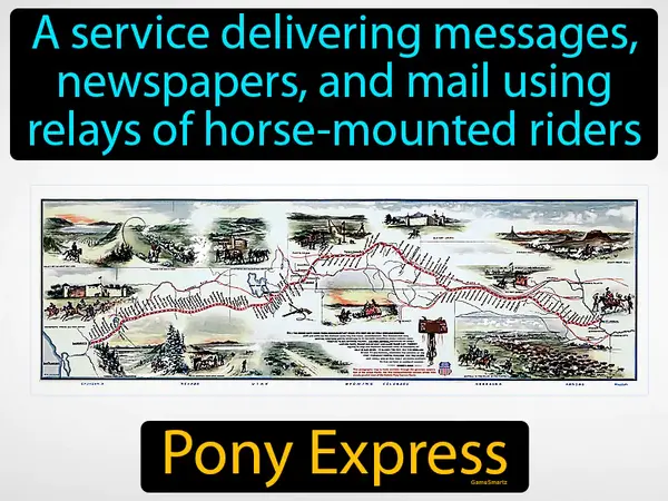 a service delivering messages, newspapers, and mail using relays of horse-mounted riders