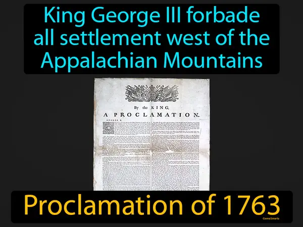 King George III forbade all settlement west of the Appalachian Mountains
