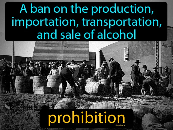 a ban on the production, importation, transportation, and sale of alcohol