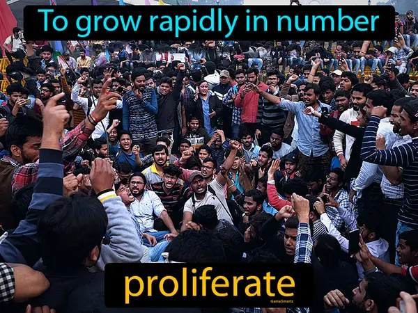 To grow rapidly in number