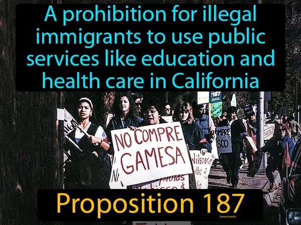 a prohibition for illegal immigrants to use public services like education and health care in California