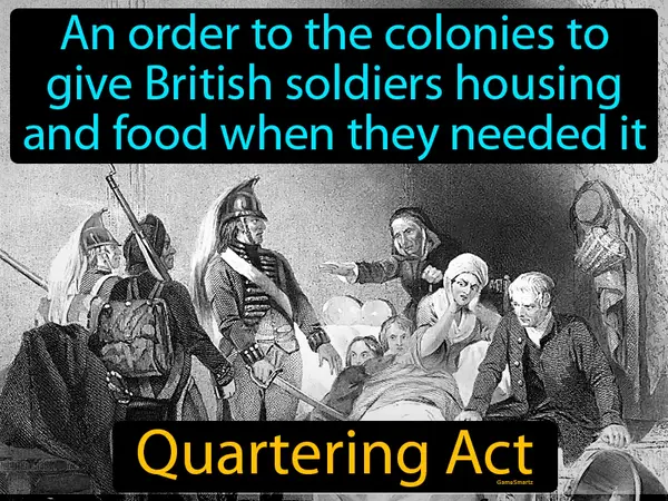 an order to the colonies to give British soldiers housing and food when they needed it