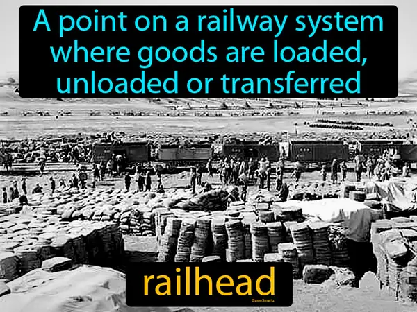 a point on a railway system where goods are loaded, unloaded or transferred