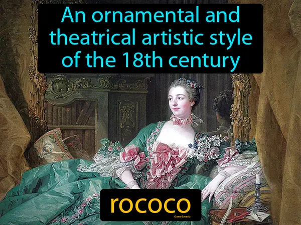 An ornamental and theatrical artistic style of the 18th century