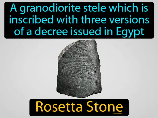 A granodiorite stele which is inscribed with three versions of a decree issued in Egypt