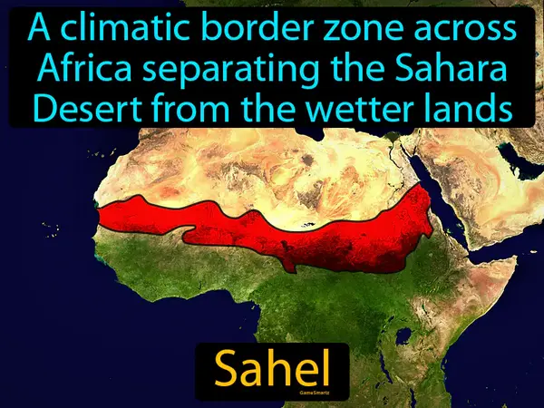 a climatic border zone across Africa separating the Sahara Desert from the wetter lands