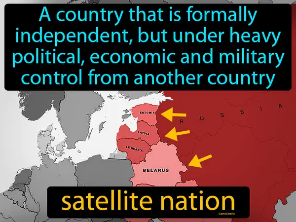 a country that is formally independent, but under heavy control from another country