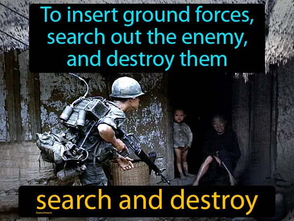 to insert ground forces, search out the enemy, and destroy them