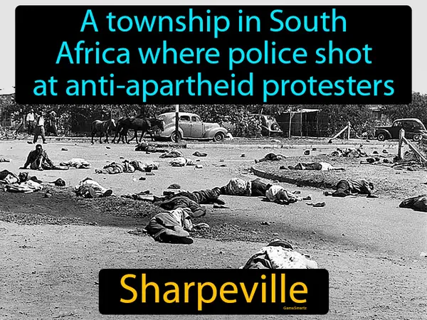 A township in South Africa where police shot at anti-apartheid protesters