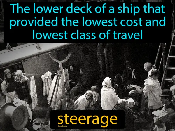 the lower deck of a ship that provided the lowest cost and lowest class of travel
