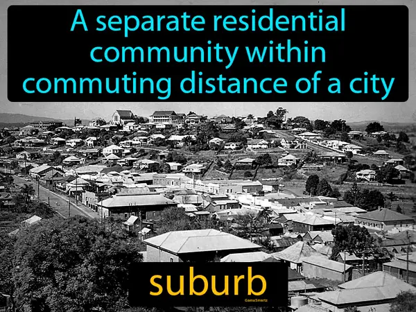 a residential community within commuting distance of a city