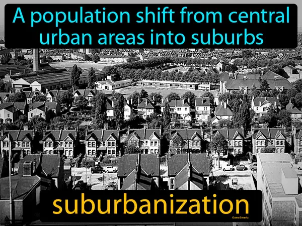 A population shift from central urban areas into suburbs