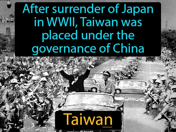 after surrender of Japan in WWII, Taiwan was placed under the governance of China