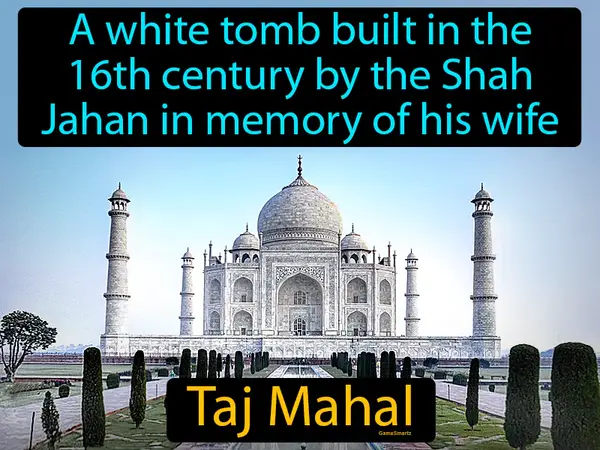 A white tomb built in the 16th century by the Shah Jahan in memory of his wife