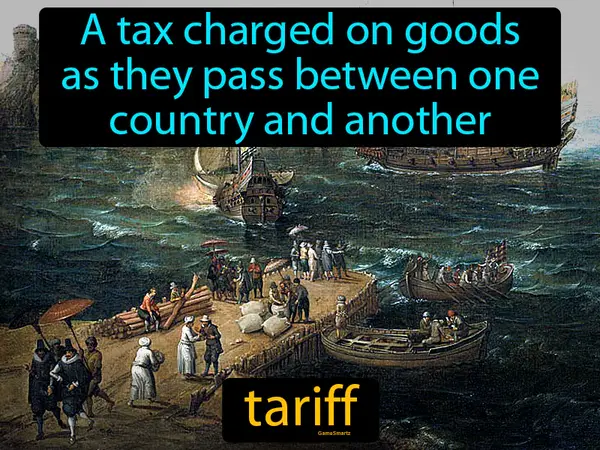 a tax charged on goods as they pass between one country and another