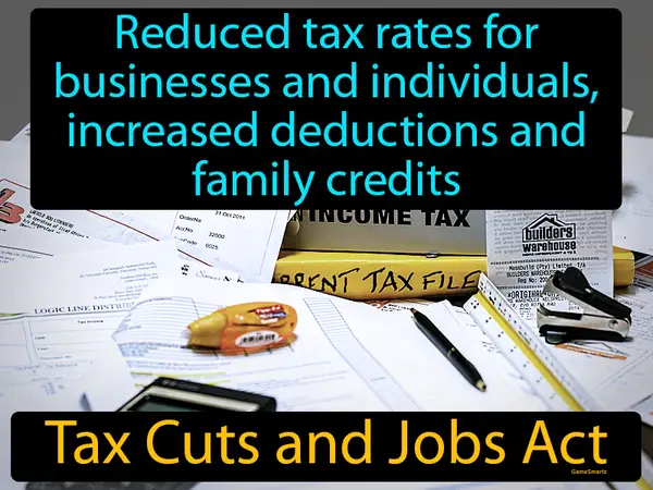 reduced tax rates for businesses and individuals, increased deductions and family credits