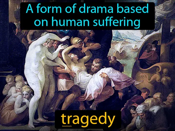 a form of drama based on human suffering
