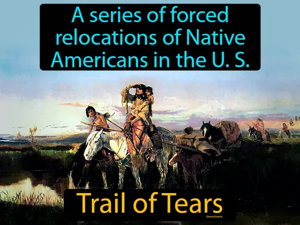 a series of forced relocations of Native Americans in the US