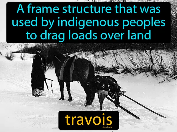 A frame structure that was used by indigenous peoples to drag loads over land