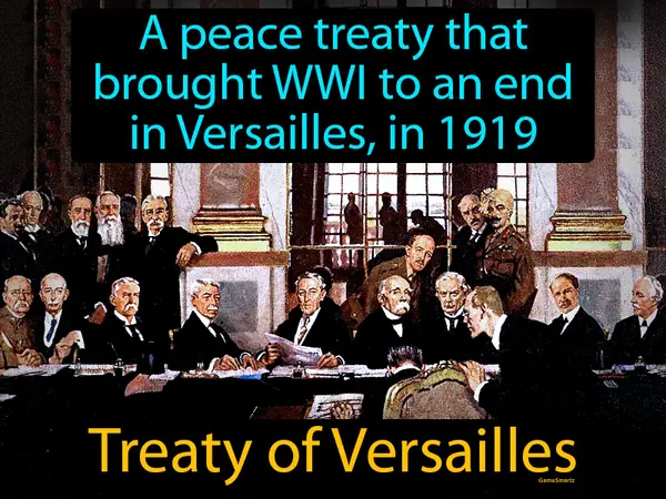 a peace treaty that brought WWI to an end in Versailles, in 1919