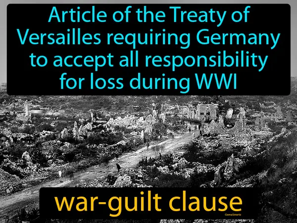 article of the Treaty of Versailles requiring Germany to accept all responsibility for loss during WWI