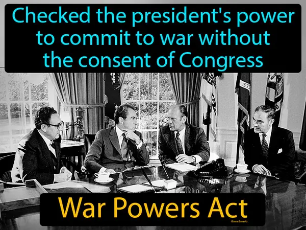 checked the president's power to commit to war without the consent of Congress