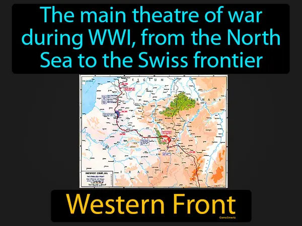 the main theatre of war during WWI, from the North Sea to the Swiss frontier