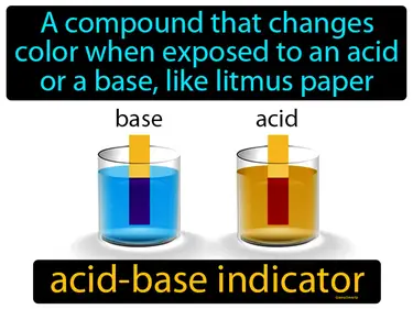 a compound that changes color when exposed to an acid or a base, like litmus paper