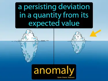 A persisting deviation in a quantity from its expected value