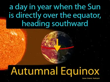 A day in year when the Sun is directly over the equator, heading southward