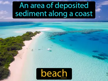 an area of deposited sediment along a coast