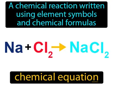 a chemical reaction written using element symbols and chemical formulas
