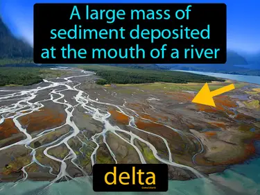 a large mass of sediment deposited at the mouth of a river