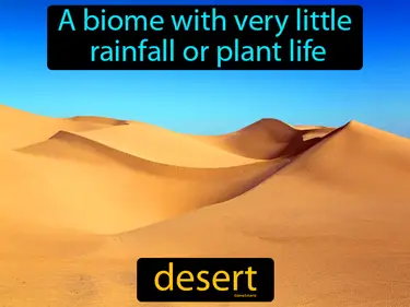 a biome with very little rainfall or plant life