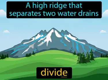 a high ridge that separates two water drains