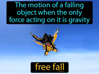 the motion of a falling object when the only force acting on it is gravity