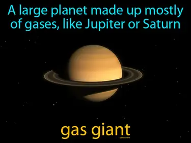 a large planet made up mostly of gases, like Jupiter or Saturn